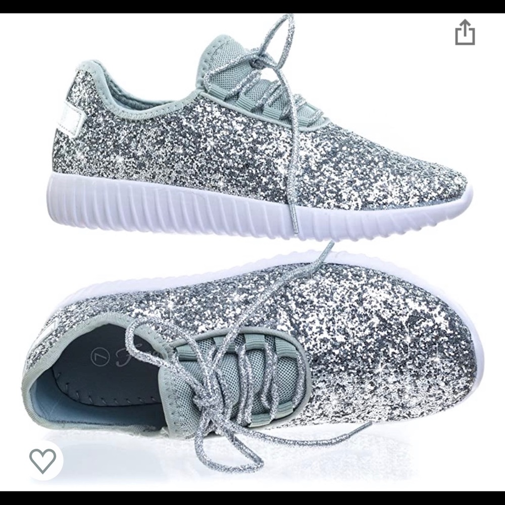 Silver glitter sneakers